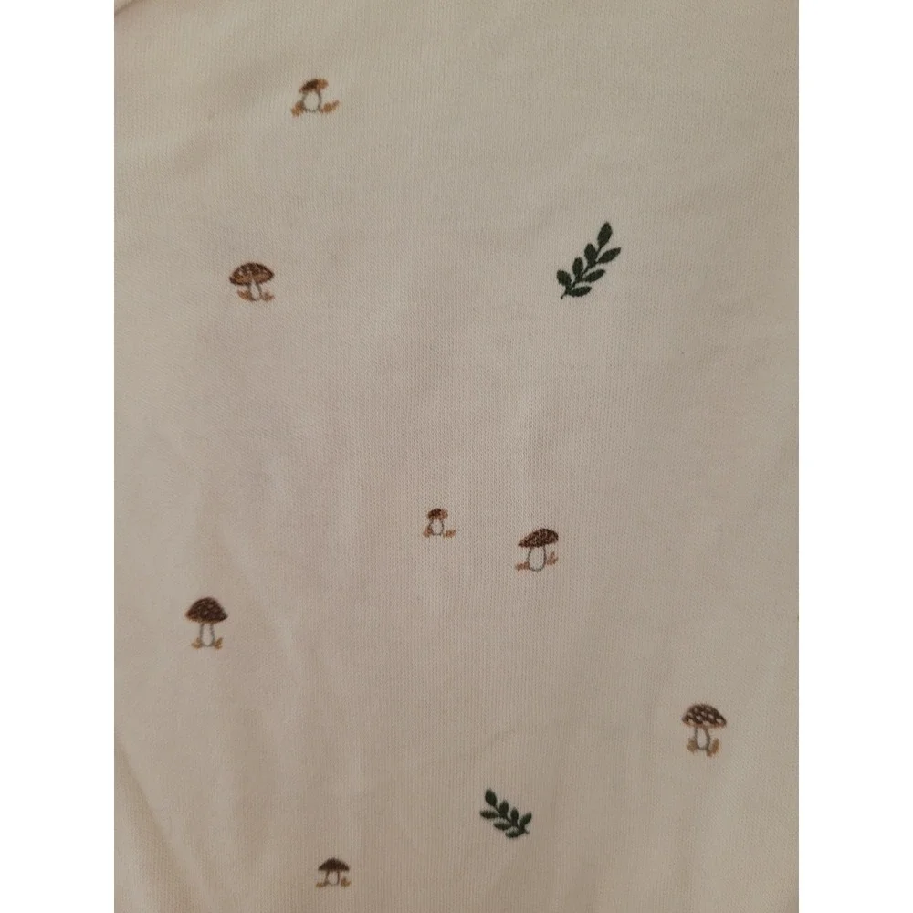 Colored Organics Mushroom Knotted Baby Gown 0-3M Cream Kimono Wrap Snaps #2